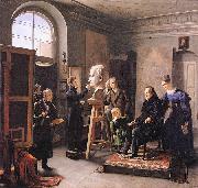 Carl Christian Vogel von Vogelstein Ludwig Tieck sitting to the Portrait Sculptor David dAngers oil painting reproduction